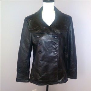 Worthington black genuine lambskin leather jacket